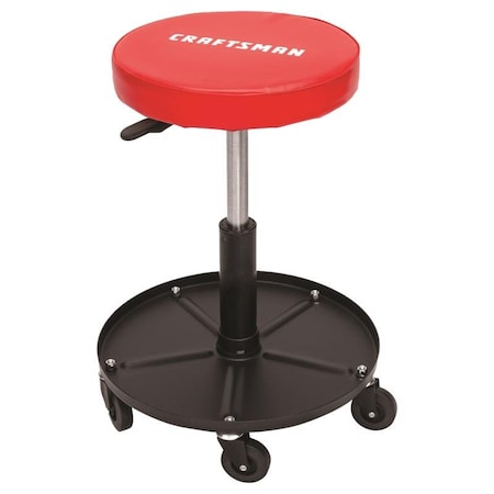 Craftsman Matte Red Vinyl Swivel Adjustable Shop Stool 93382